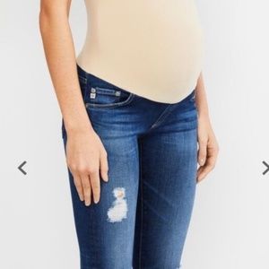 AG Adriano Goldschmied Secret Fit Legging Ankle Distressed Maternity Jeans - 25